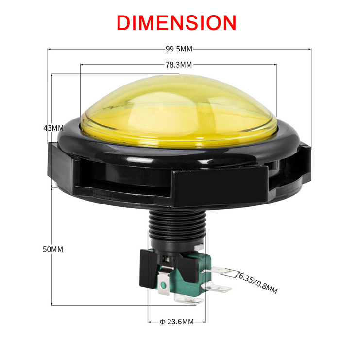 Parts & Accessories - 100mm Button For Arcade Machines